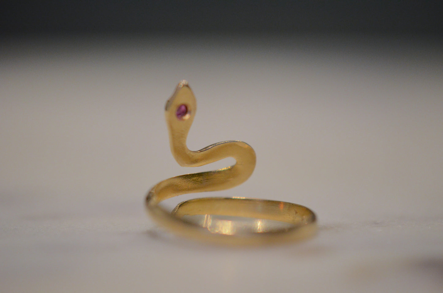 Sinuous Ruby Snake Ring