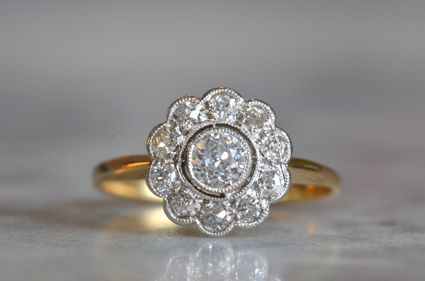 Ideal Edwardian Diamond Daisy Ring