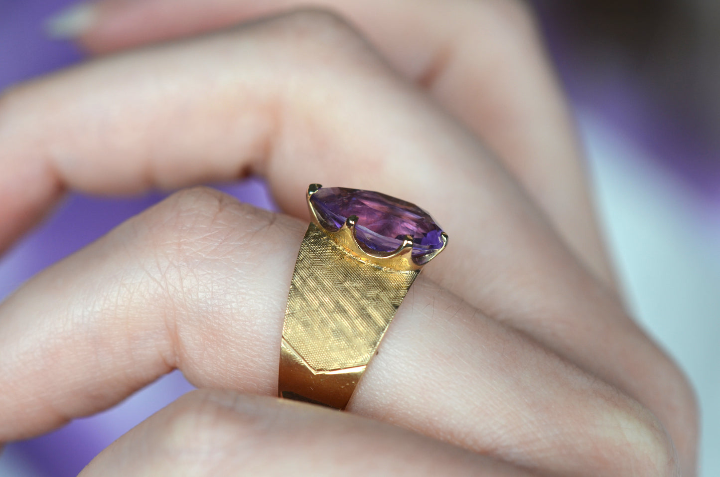 Dramatic Vintage Amethyst Cocktail Ring