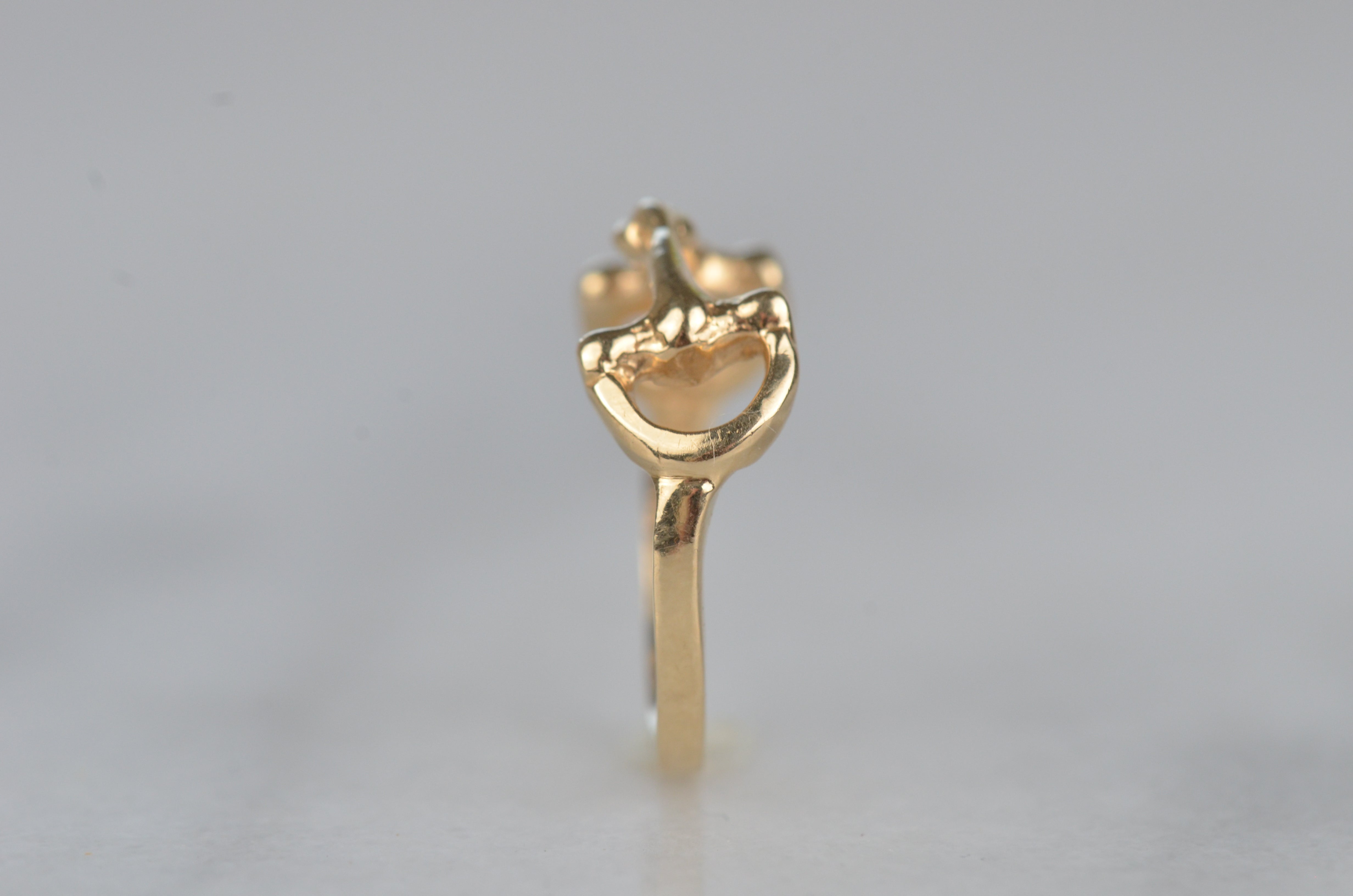 Vintage Silver Gold Horsebit Ring 10K925 - リング