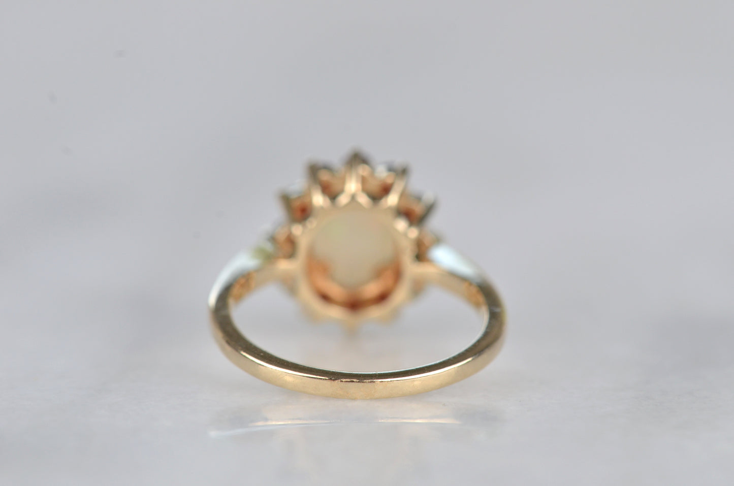 Dazzling Vintage Opal and Garnet Halo Ring