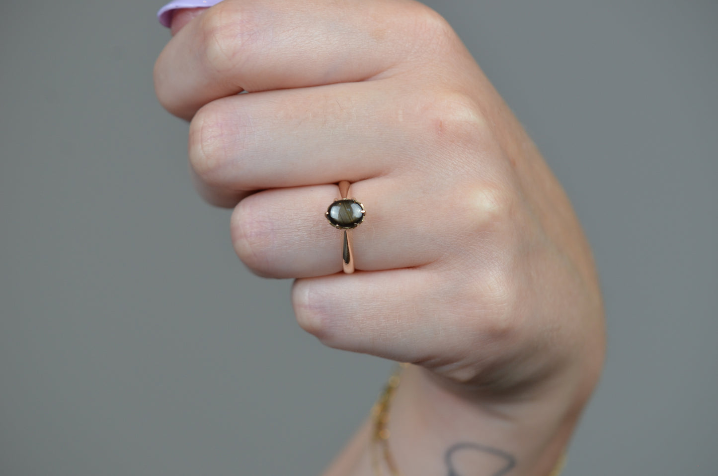 Mesmerizing Vintage Black Star Sapphire Ring