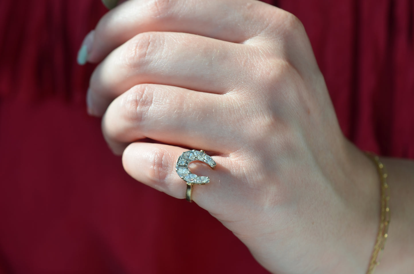 Dazzling Vintage Diamond Horseshoe Ring