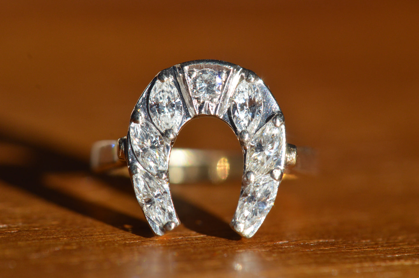 Dazzling Vintage Diamond Horseshoe Ring