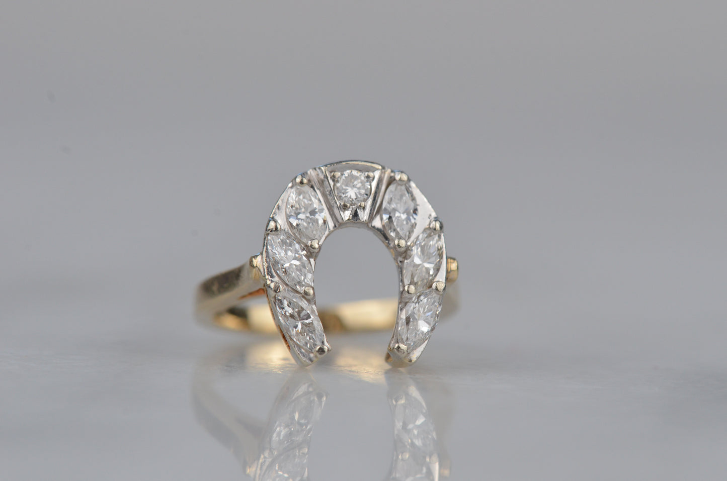 Dazzling Vintage Diamond Horseshoe Ring