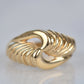 Swirling Vintage Gold Waves Ring