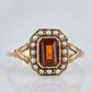 Dramatic Vintage Citrine Pearl Ring