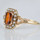 Dramatic Vintage Citrine Pearl Ring