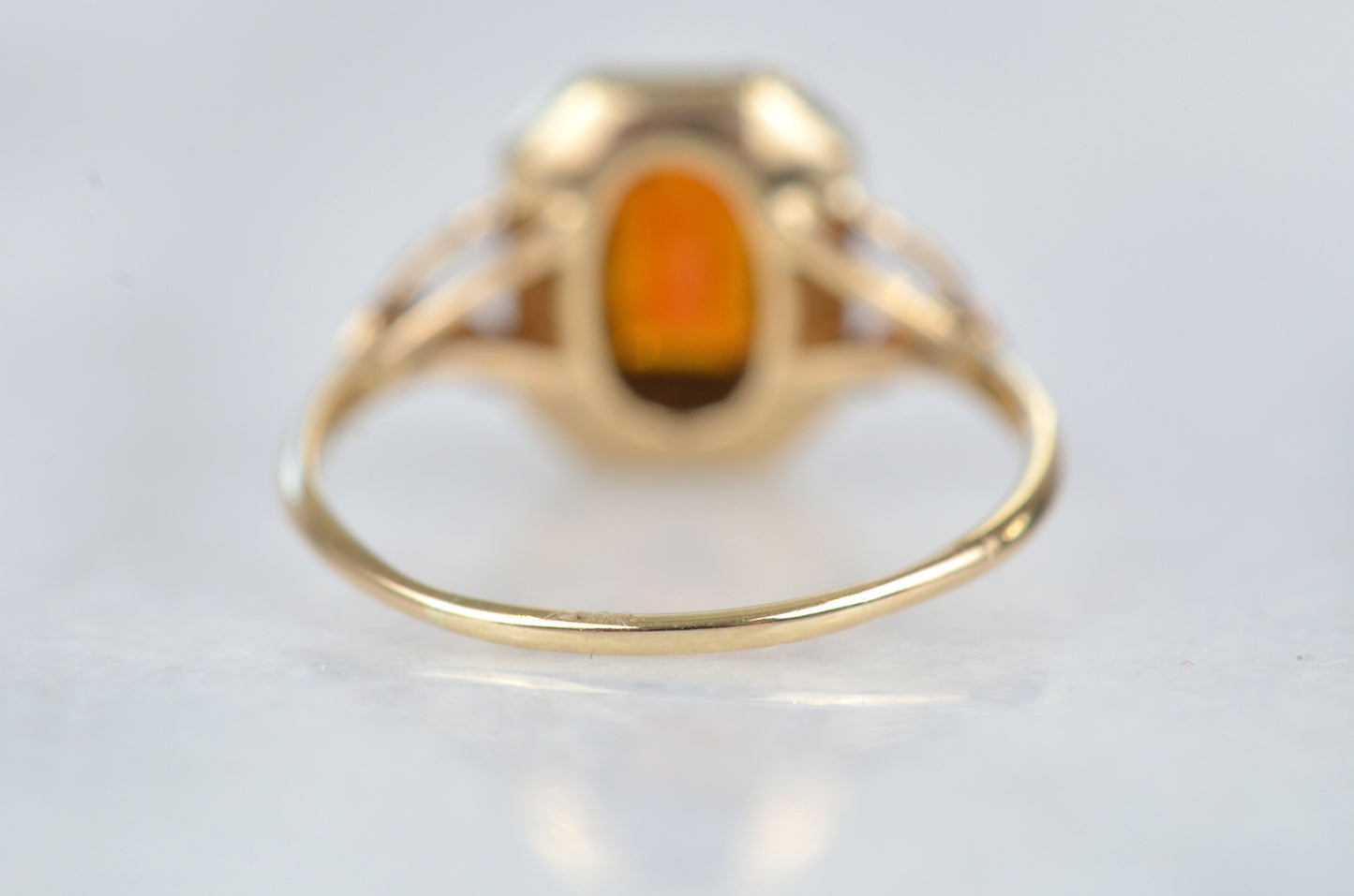 Dramatic Vintage Citrine Pearl Ring