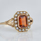 Dramatic Vintage Citrine Pearl Ring