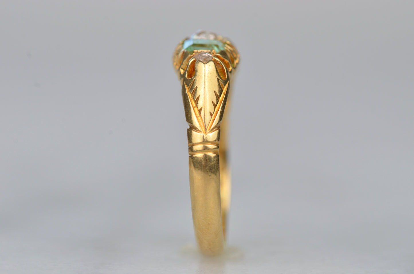 Lush Victorian Emerald and Diamond Ring