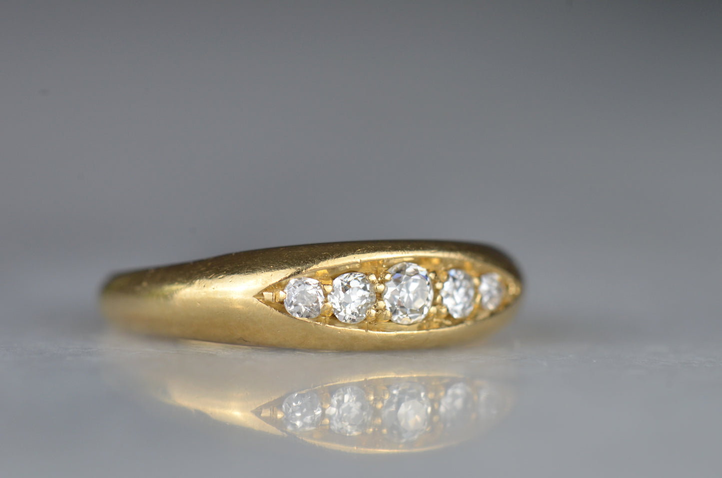 Refined Edwardian Diamond Boat Ring